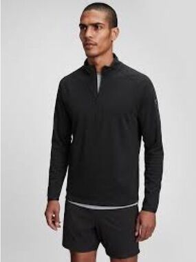GAP Men's M Gapfit Train Half-Zip Training Sweatshirt Black